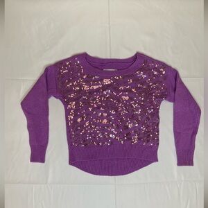 Justice Girls Purple Sequin Sweater